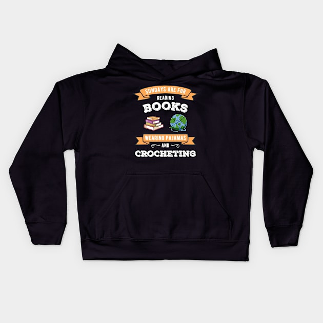 Crochet and Books | Knitting Bookworm Book Lovers Kids Hoodie by MGO Design